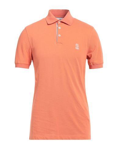 BRUNELLO CUCINELLI Man Polo Shirt Orange Size Xxl Cotton Product Image