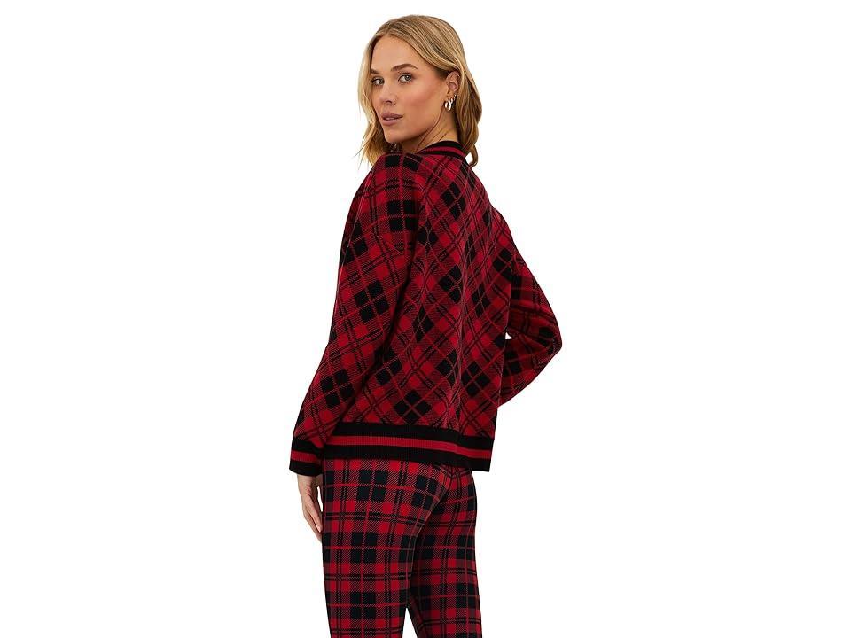 Beach Riot Joey Plaid V-Neck Sweater Product Image