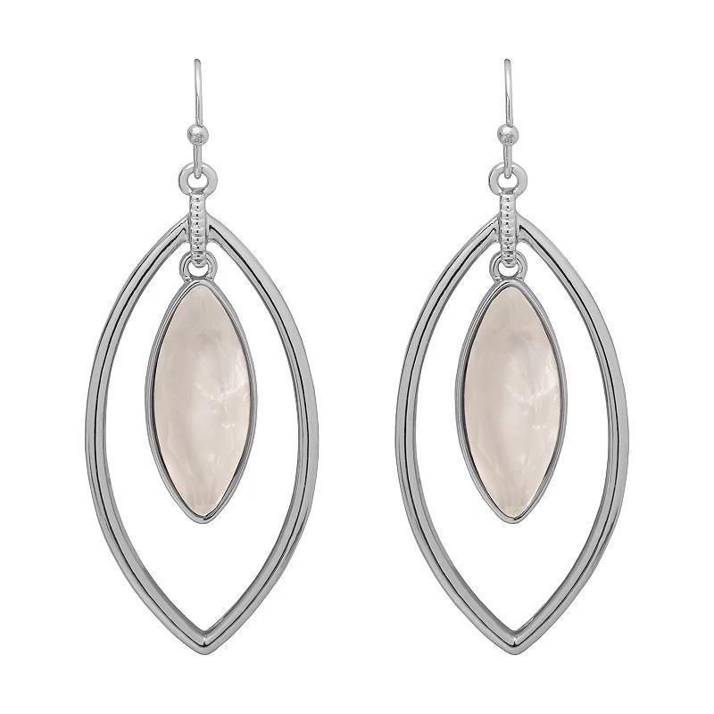 Emberly Silver Tone Gem Drop Earrings, Womens, Clear Product Image