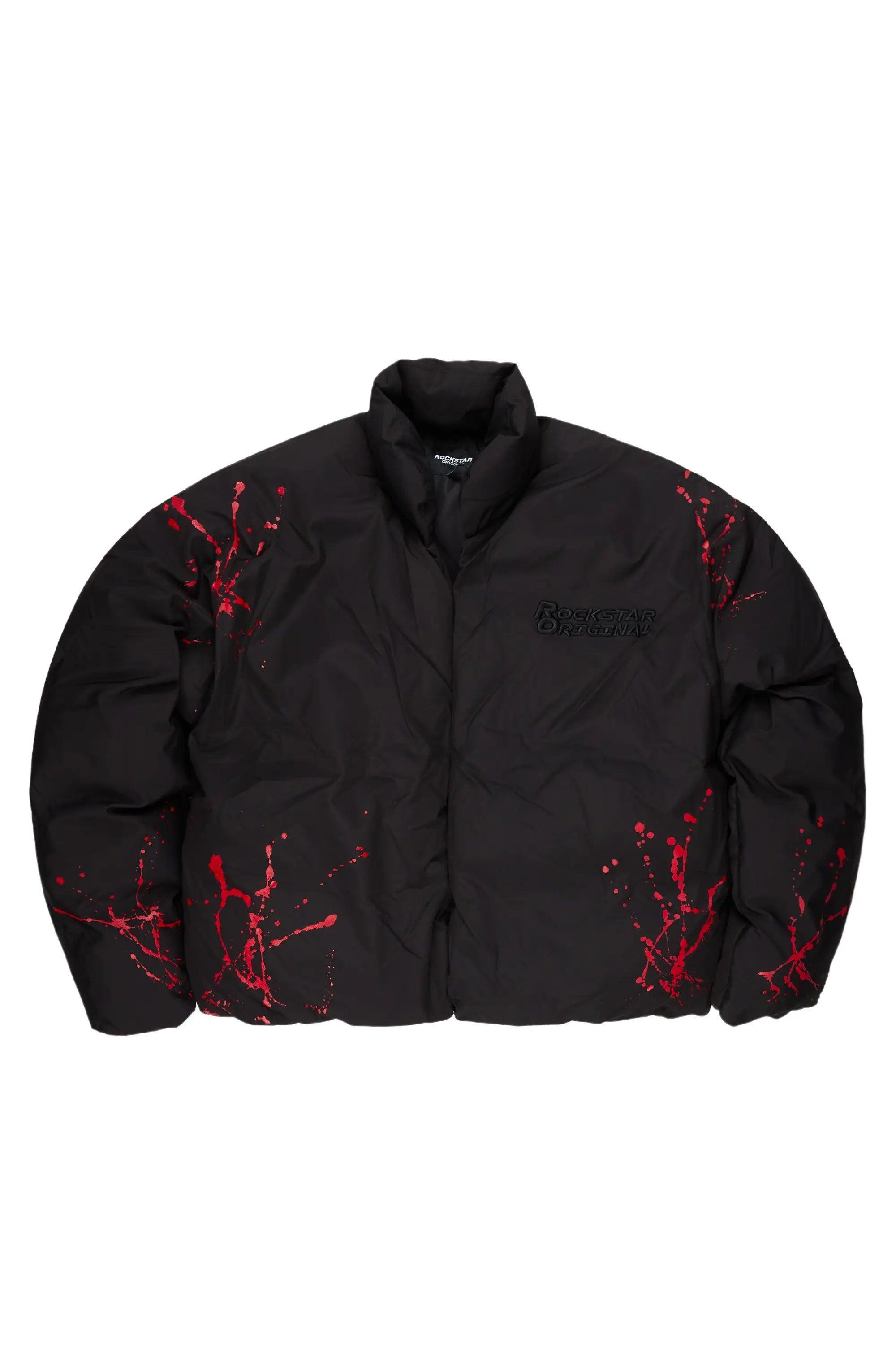 Rabbie Black/Red Puffer Jacket Male Product Image