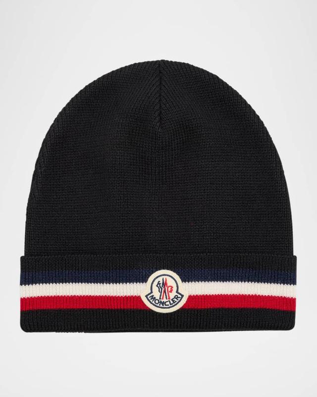 Men's Striped-Trim Wool Beanie Product Image