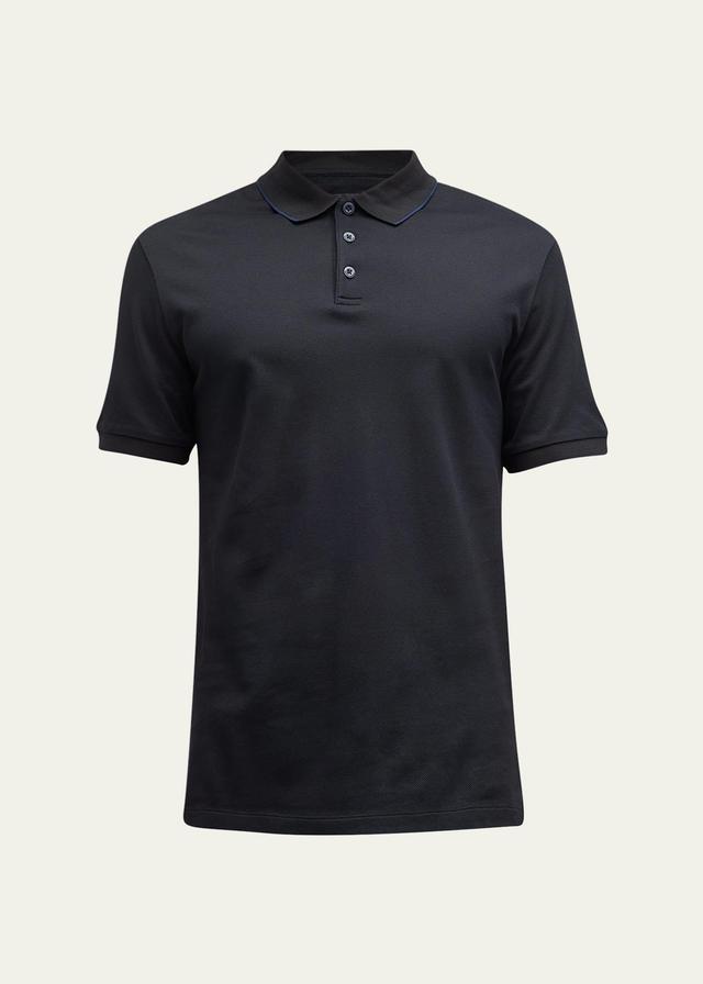 Mens Tipped Jersey Polo Shirt Product Image