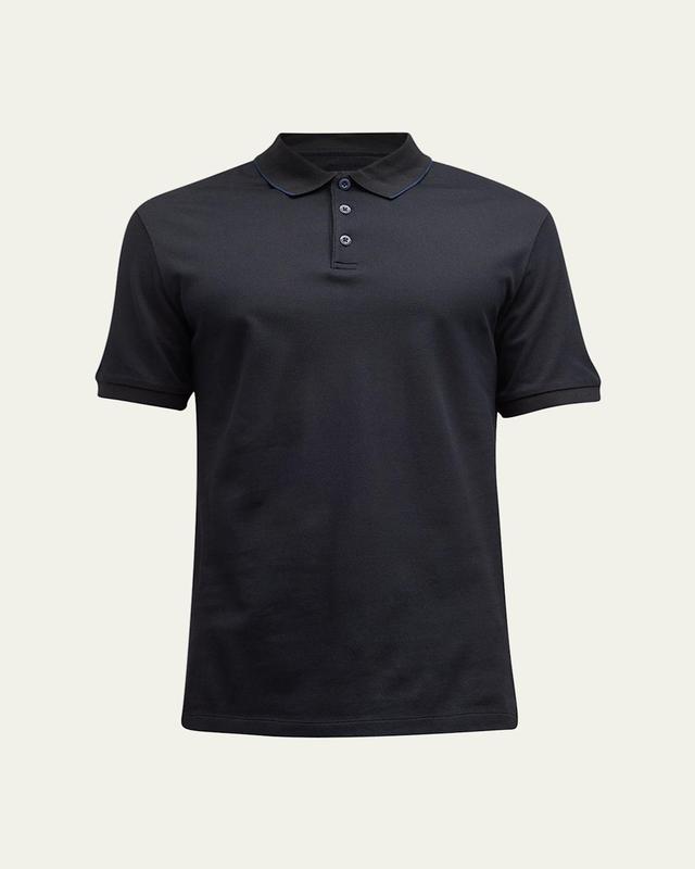 Mens Tipped Jersey Polo Shirt Product Image