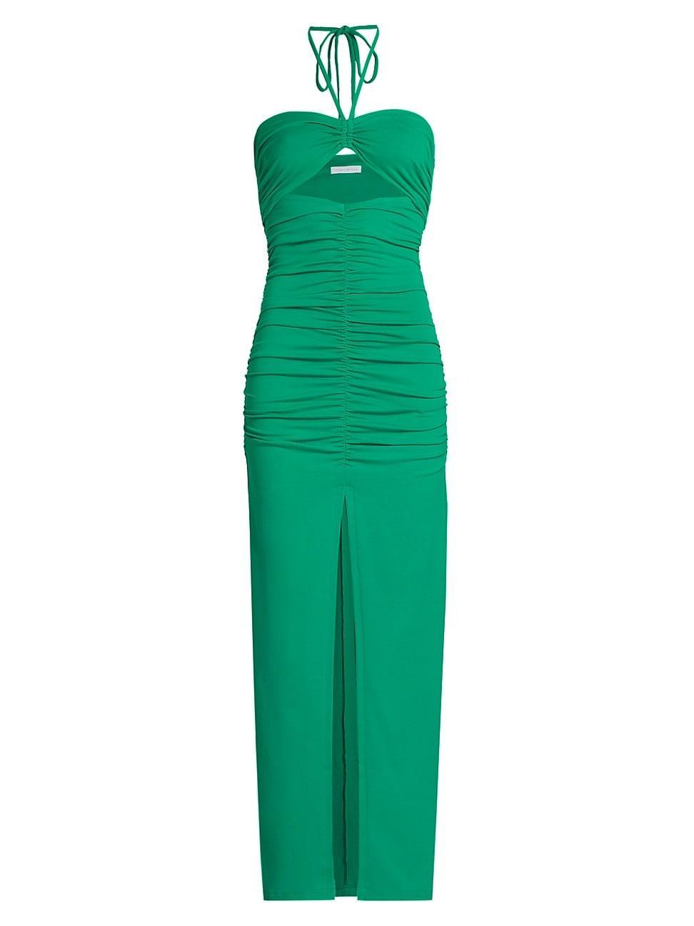 Womens Halterneck Ruched Maxi Dress Product Image