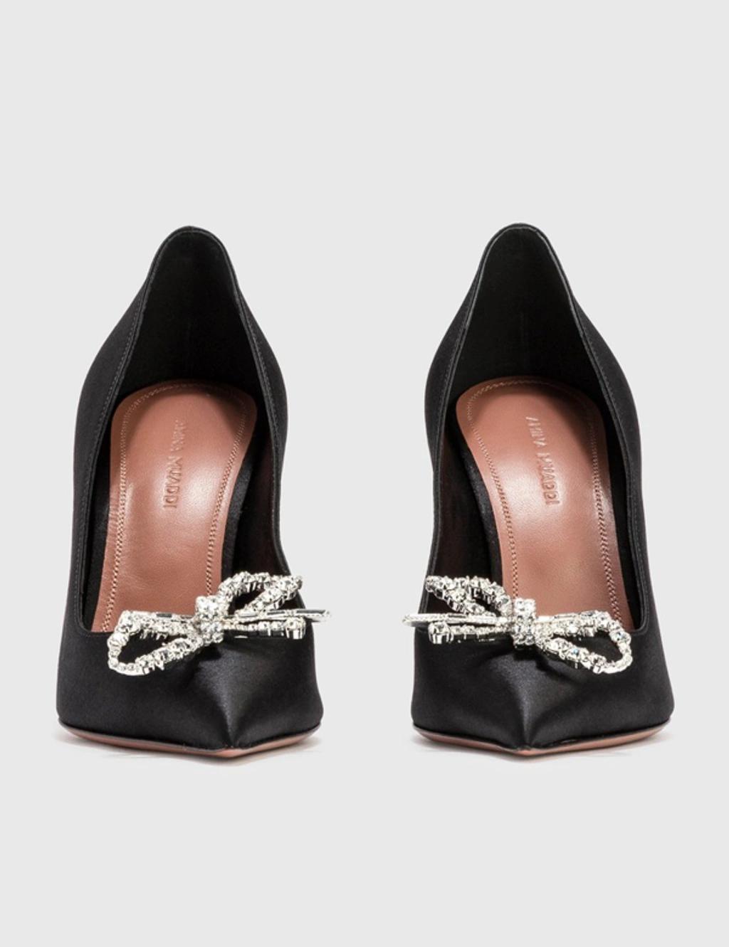 AMINA MUADDI Rosie 95mm Crystal-embellished Pumps In Black Product Image