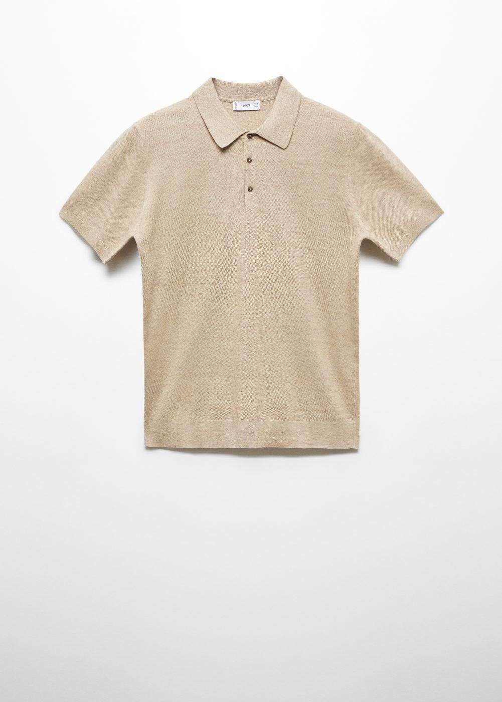 MANGO MAN - Short-sleeve knitted polo shirt sandMen Product Image