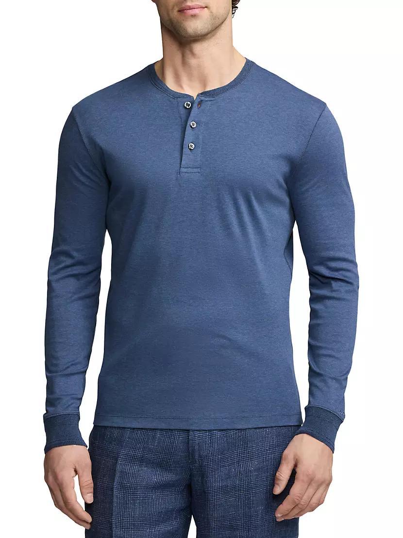 Cotton Crewneck Henley Product Image