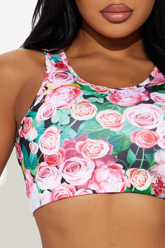 Sweet Like Roses Active Sports Bra - Pink/combo Product Image