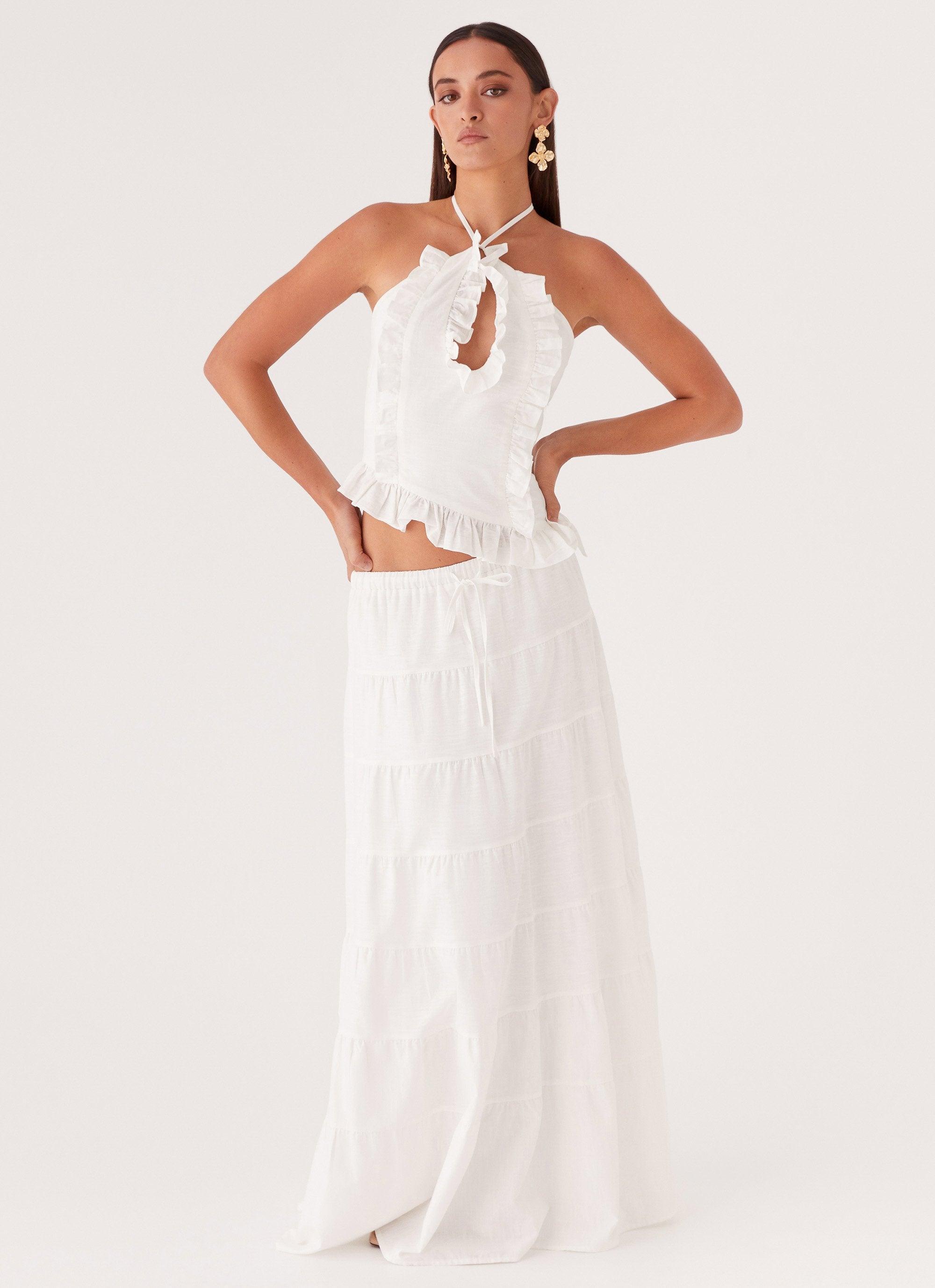 Mariella Linen Top - White Product Image