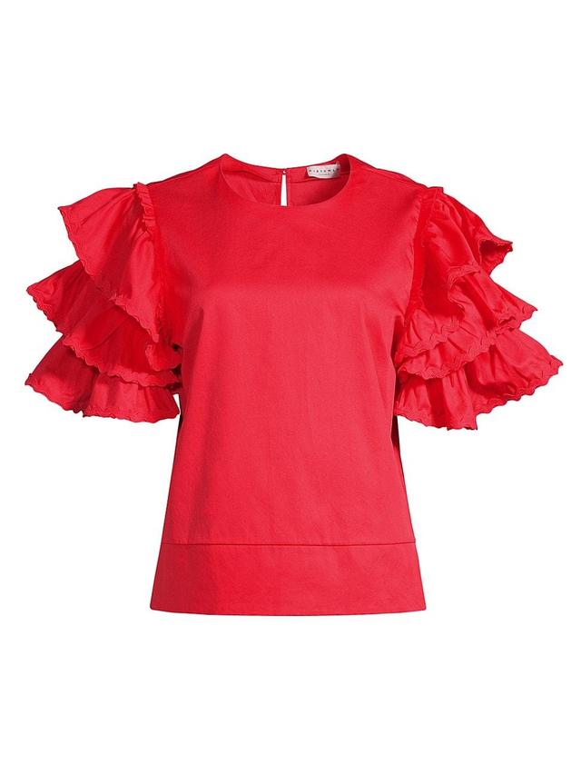 Womens Juliette Tiered Cotton Blouse Product Image