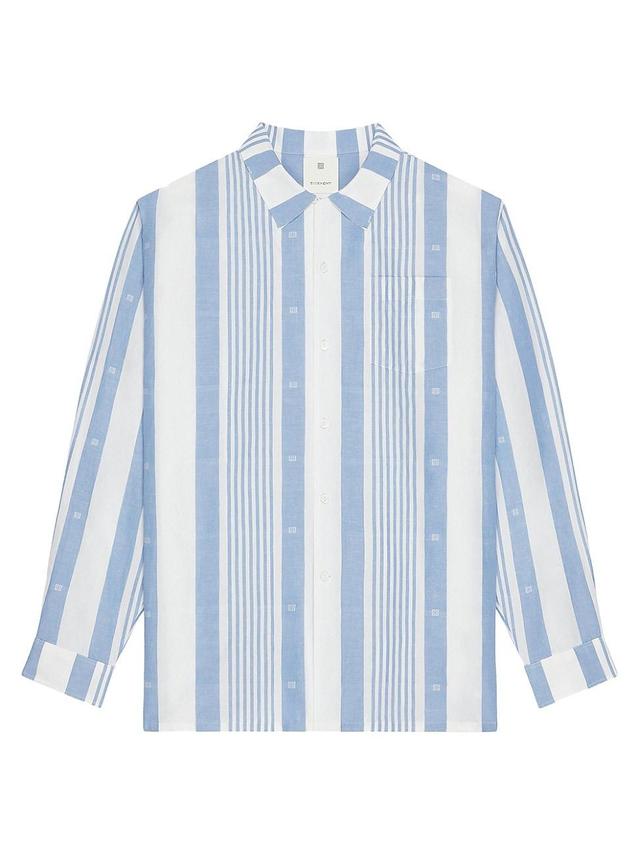 Mens Plage Shirt in Linen with 4G Stripes Product Image