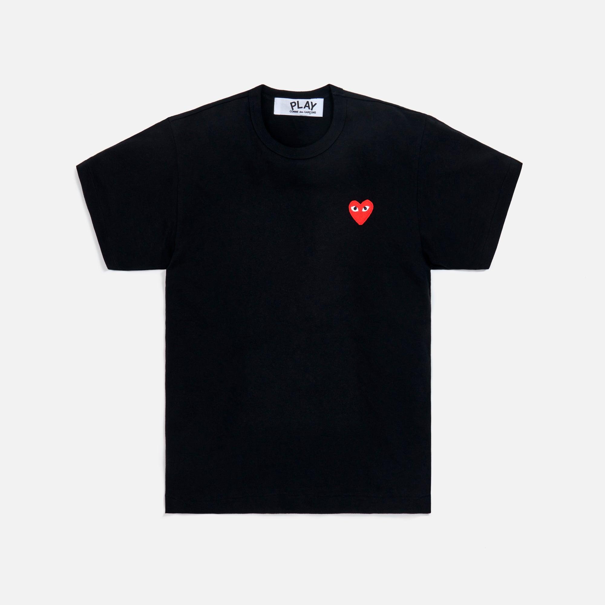 Comme Des Garçons Play Small Heart Tee - Black / Red Male Product Image