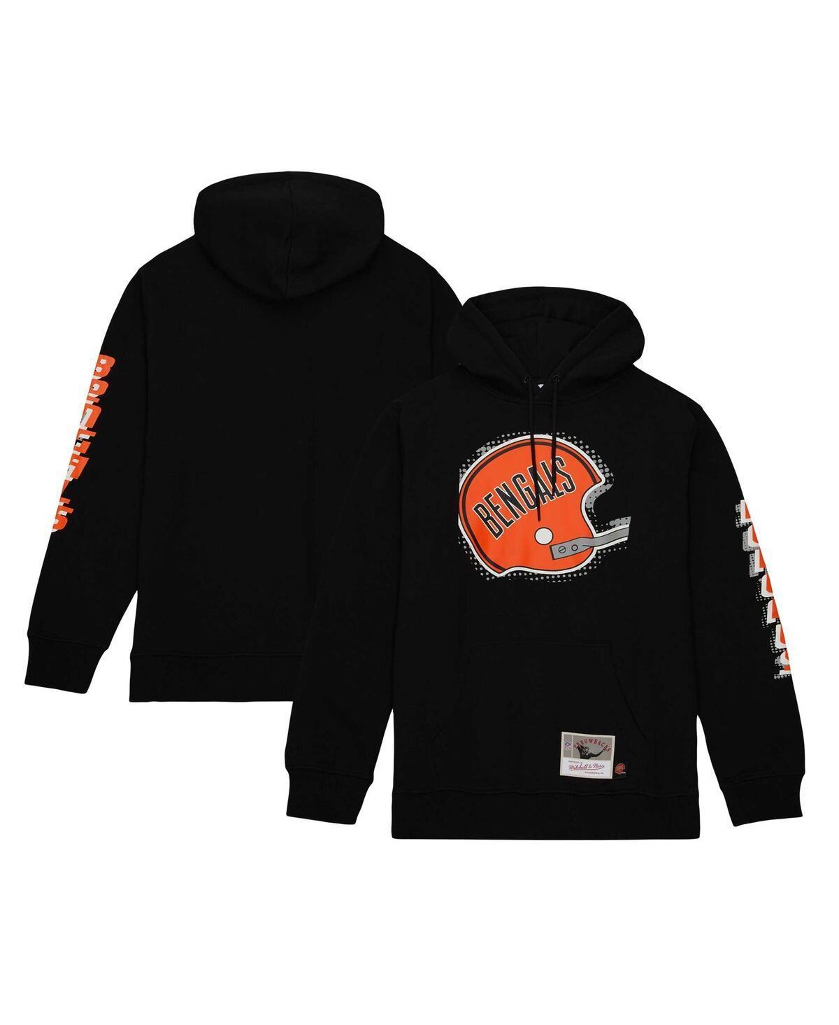 Mens Mitchell & Ness Black Cincinnati Bengals Gridiron Classics Big Face 7.0 Pullover Hoodie Product Image