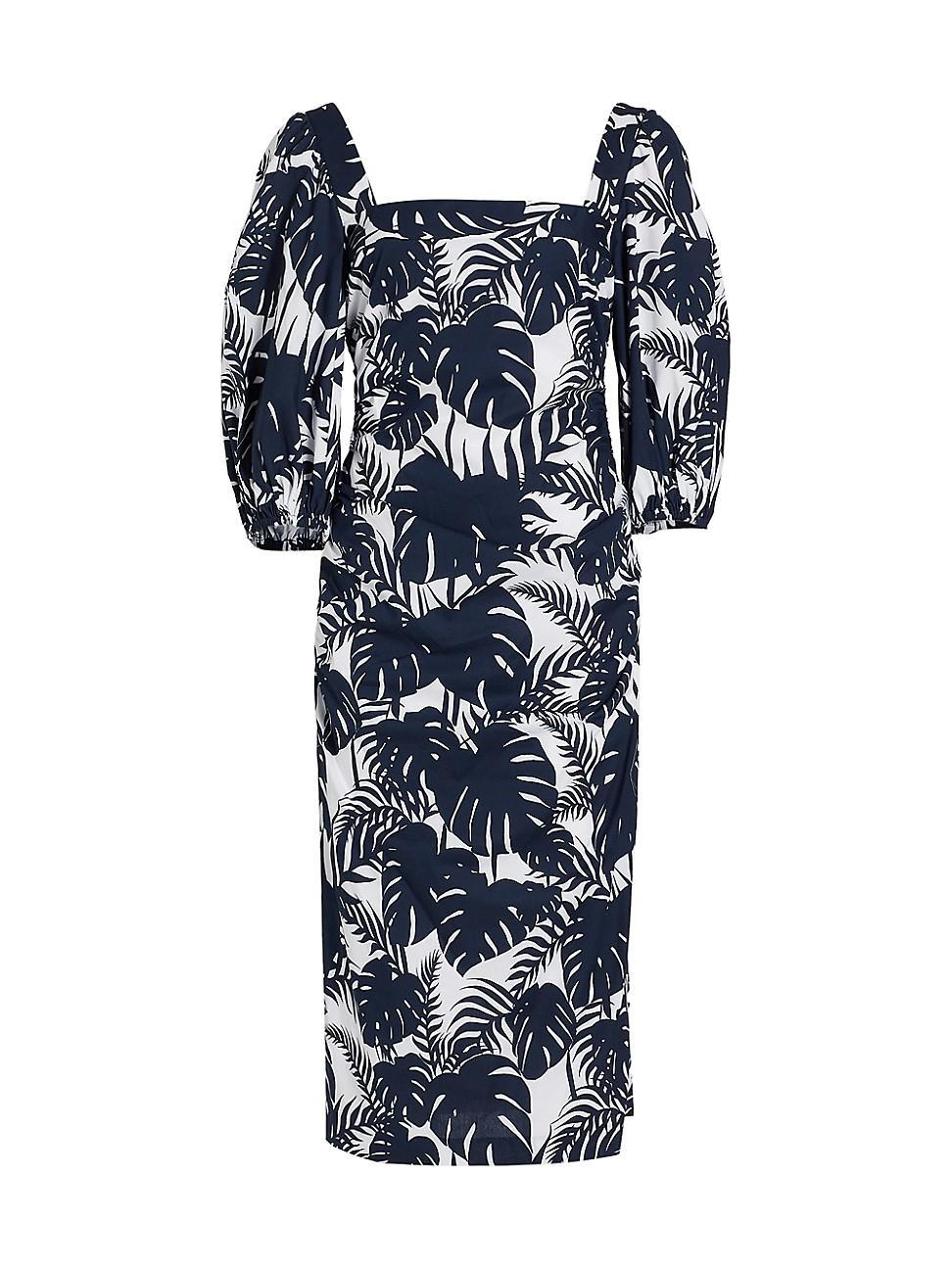 Womens MICHELLE SMITH x Saks Gemma Balloon-Sleeve Midi-Dress Product Image