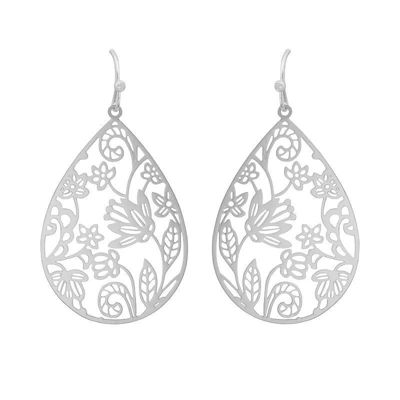 LC Lauren Conrad Filigree Teardrop Statement Earrings, Womens, None Product Image