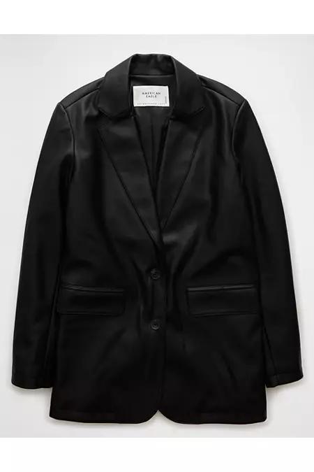 AE Vegan Leather Blazer Women's Product Image