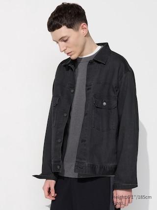 Mens Denim Trucker Jacket Dark Gray 3XL UNIQLO US Product Image