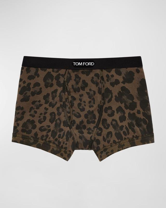 Mens Leopard-Print Boxer Brief Product Image