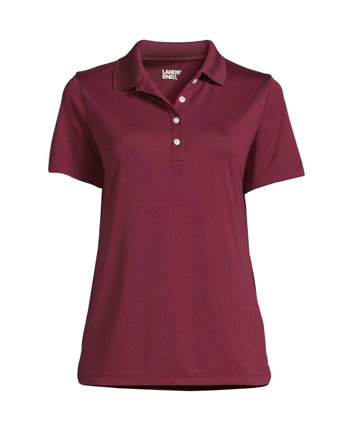 Womens Lands End Short Sleeve Solid Active Polo Shirt Product Image