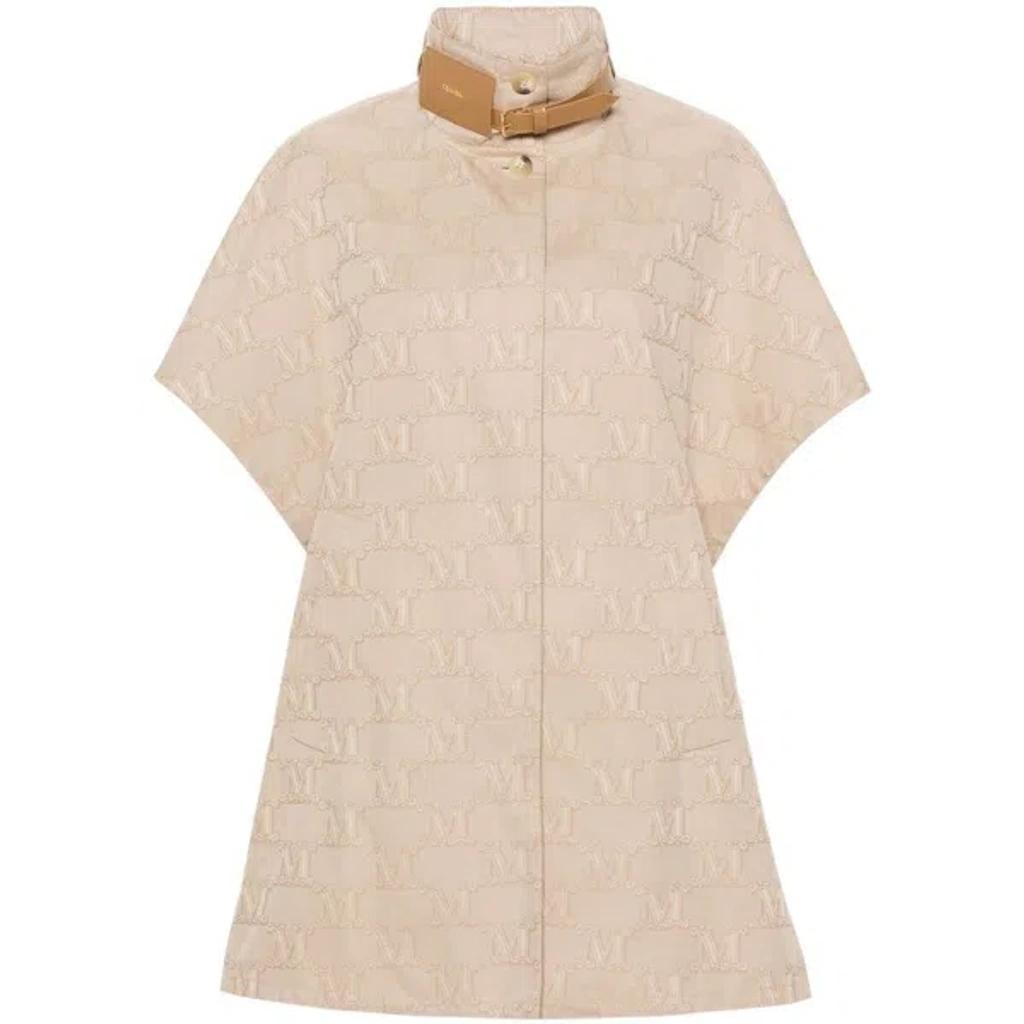 MAX MARA Kiss Monogram Cape With A Belted Collar In Neutrals Product Image