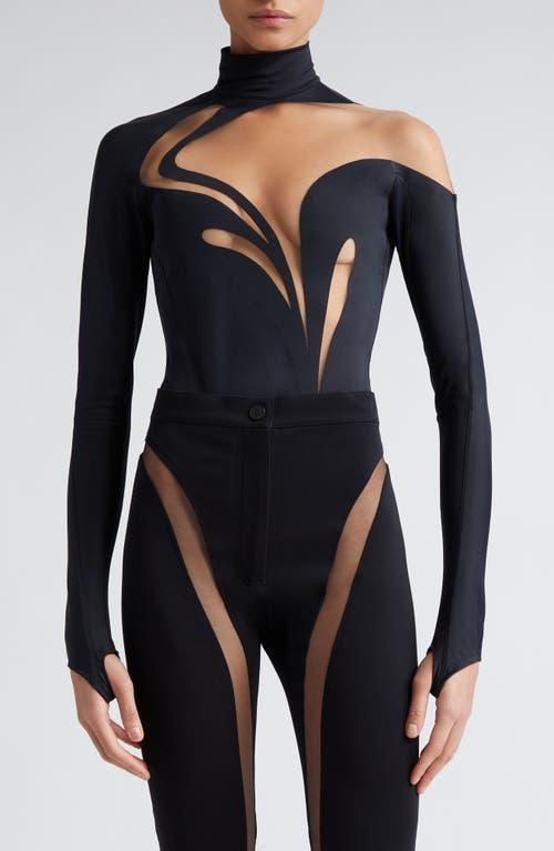 MUGLER Sheer Spiral Illusion Mesh Catsuit Product Image