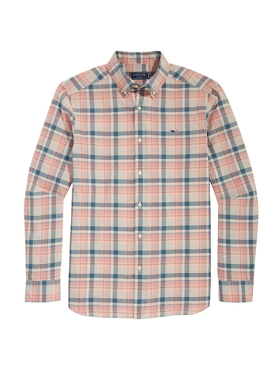 Mens Plaid Madras Cotton Shirt Product Image