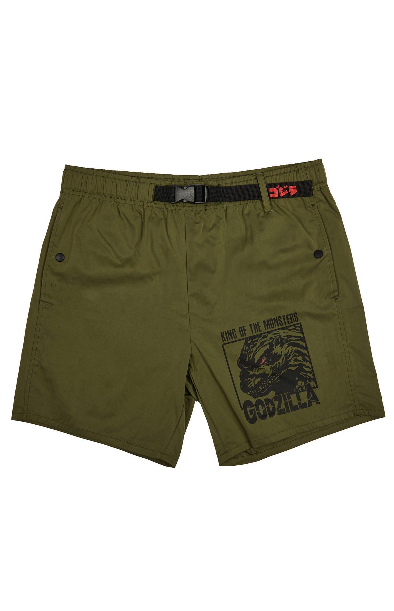 Men's Godzilla Monster & Kanji Shorts - Product Image