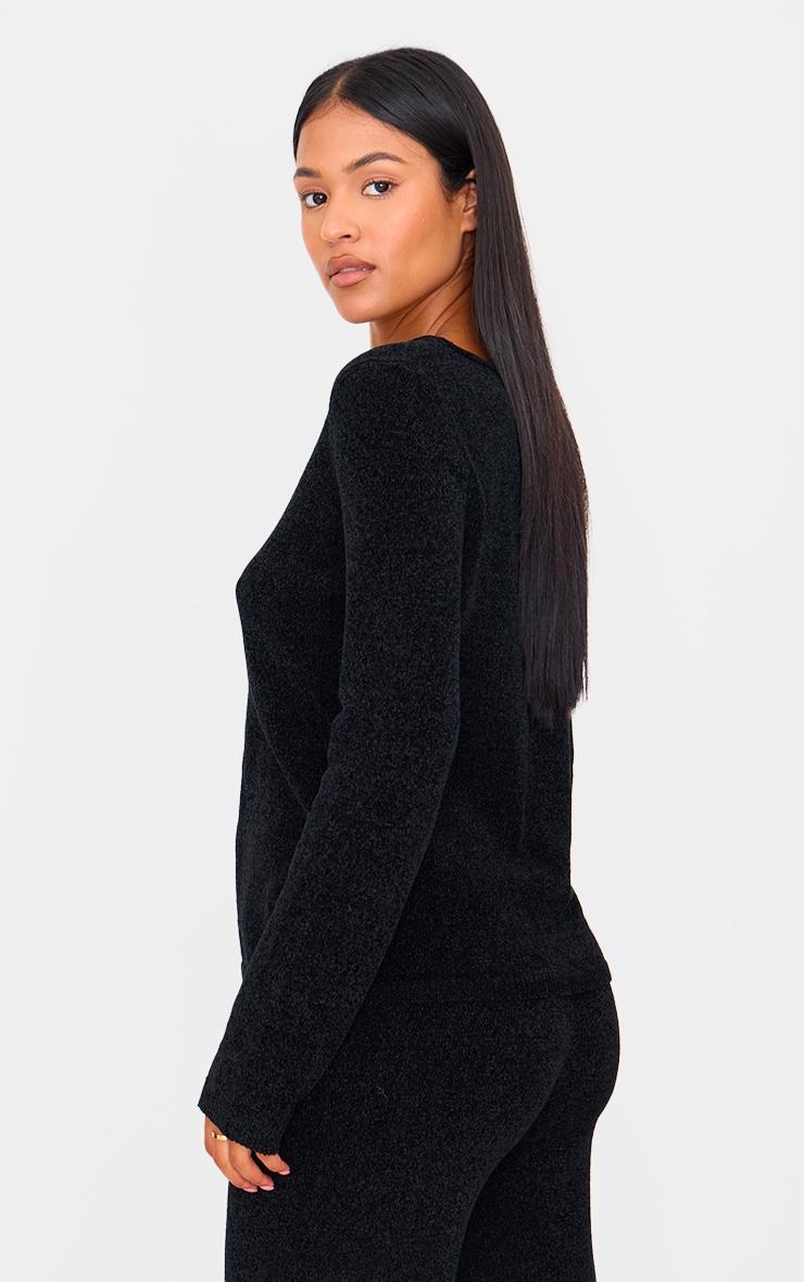 Tall Black Soft Textured Knit Top Product Image