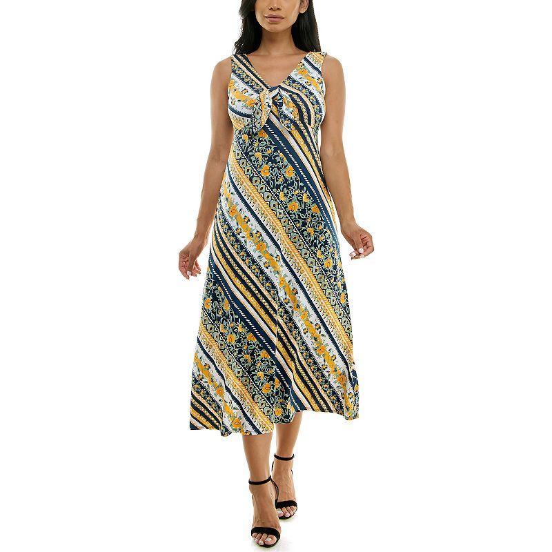 Womens Nina Leonard Tie Front Maxi Dress Product Image