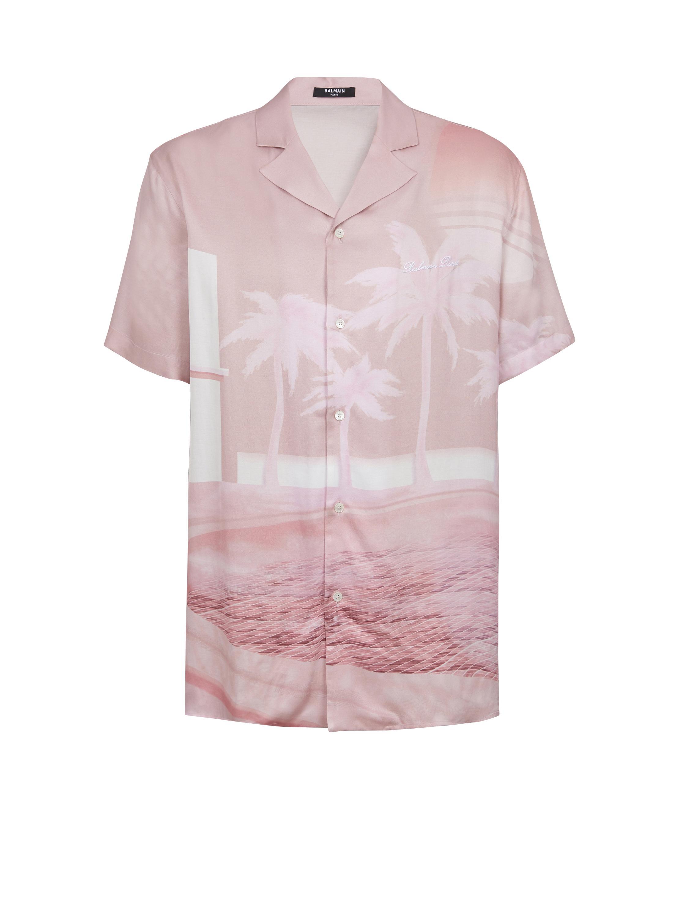 Short-sleeved twill shirt with Postcard print Product Image