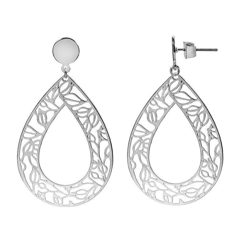 LC Lauren Conrad Filigree Teardrop Earrings, Womens, Silver Product Image