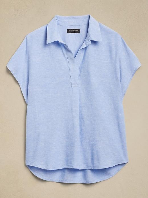 Oversized Linen-Blend Dolman Top Product Image