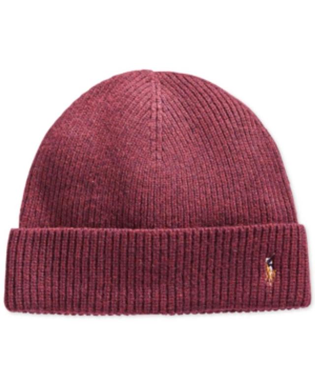 POLO RALPH LAUREN Men's Signature Cuff Hat In Aged Wine Heather Product Image