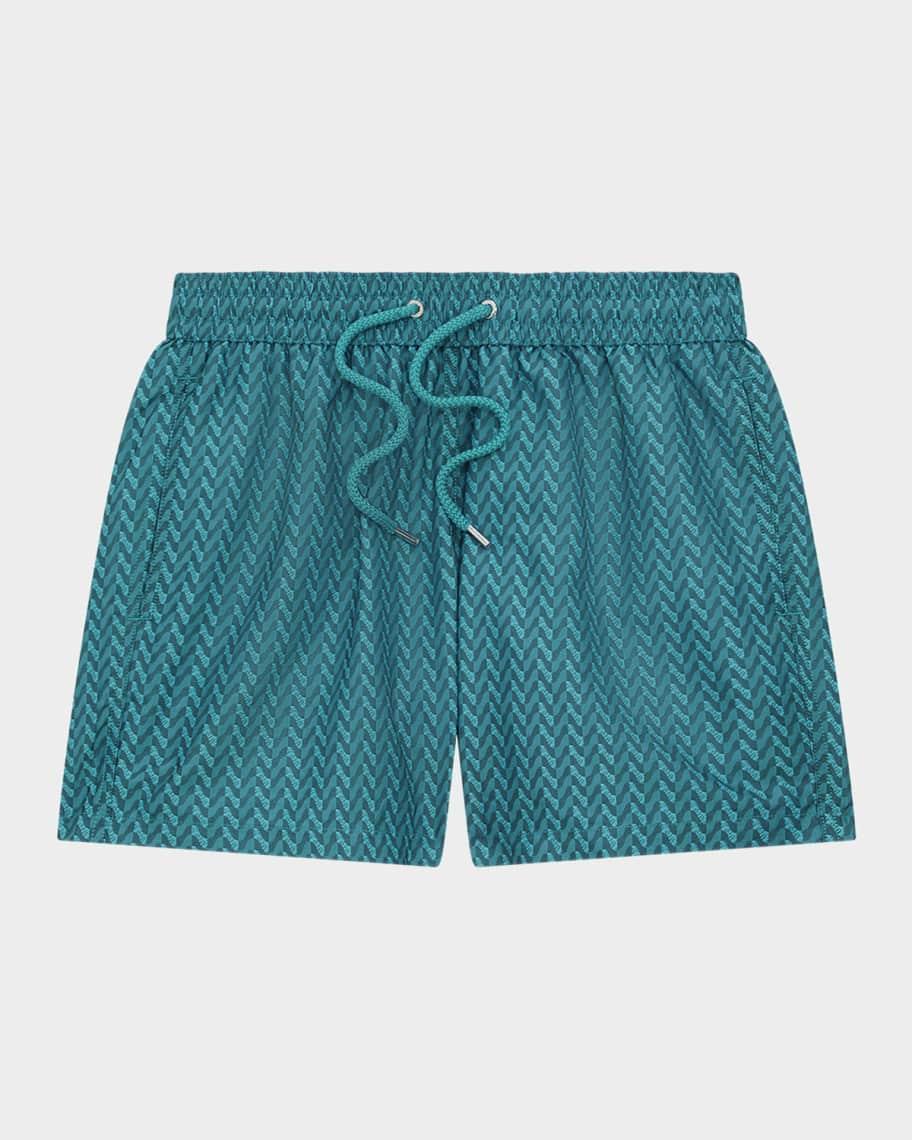 Men's Copacabana Herringbone Jacquard-Print Swim Shorts Product Image