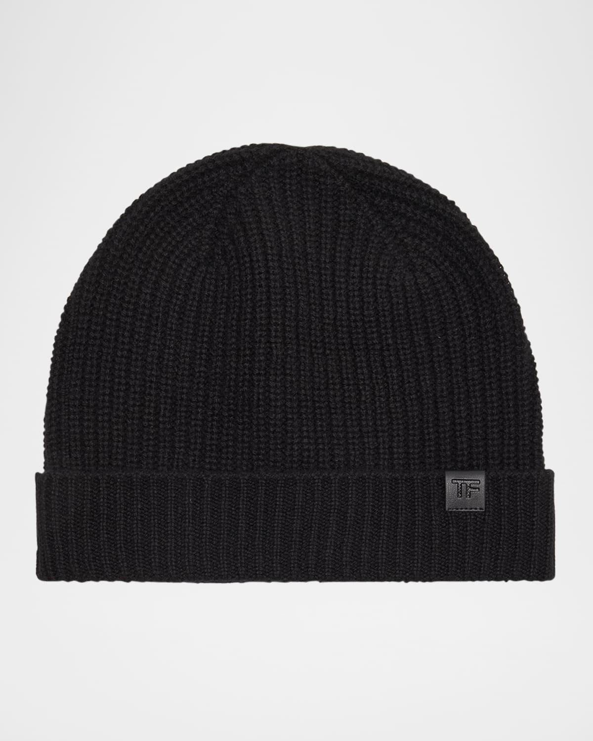 Mens Cashmere Ribbed Beanie Hat Product Image