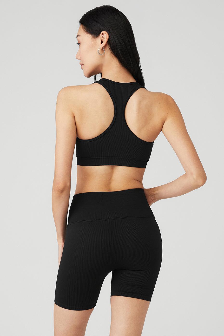 Seamless Ribbed Bra - Black Product Image