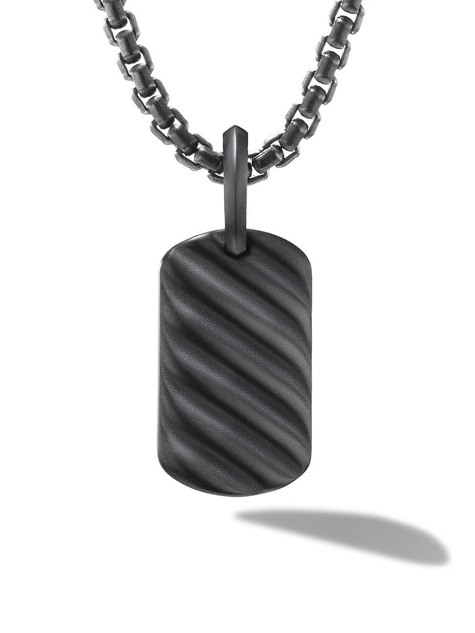 David Yurman Mens Sculpted Cable Tag in Black Titanium, 21mm Product Image