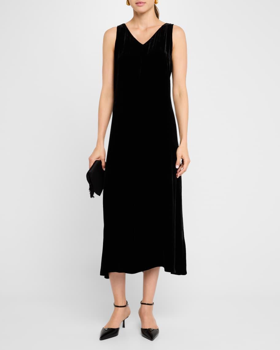 Sleeveless Velvet Midi Dress Product Image