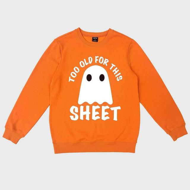 Mens Too Old Pullover Sweatshirt - Orange Product Image