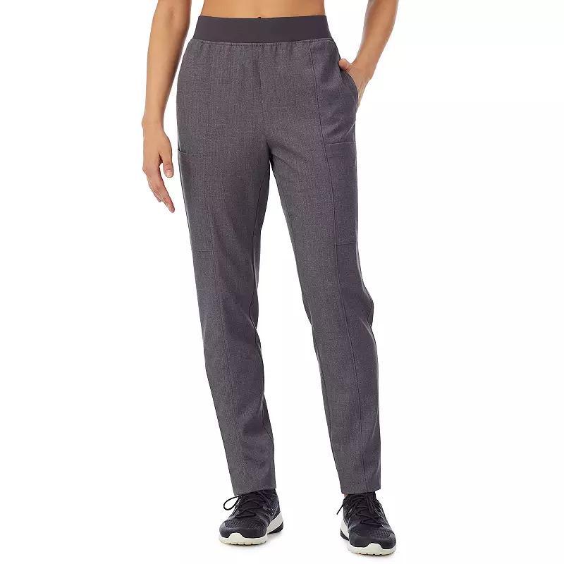 Petite Cuddl Duds Scrubs 4-Pocket Slim Pants, Womens Grey Heather Gray product image