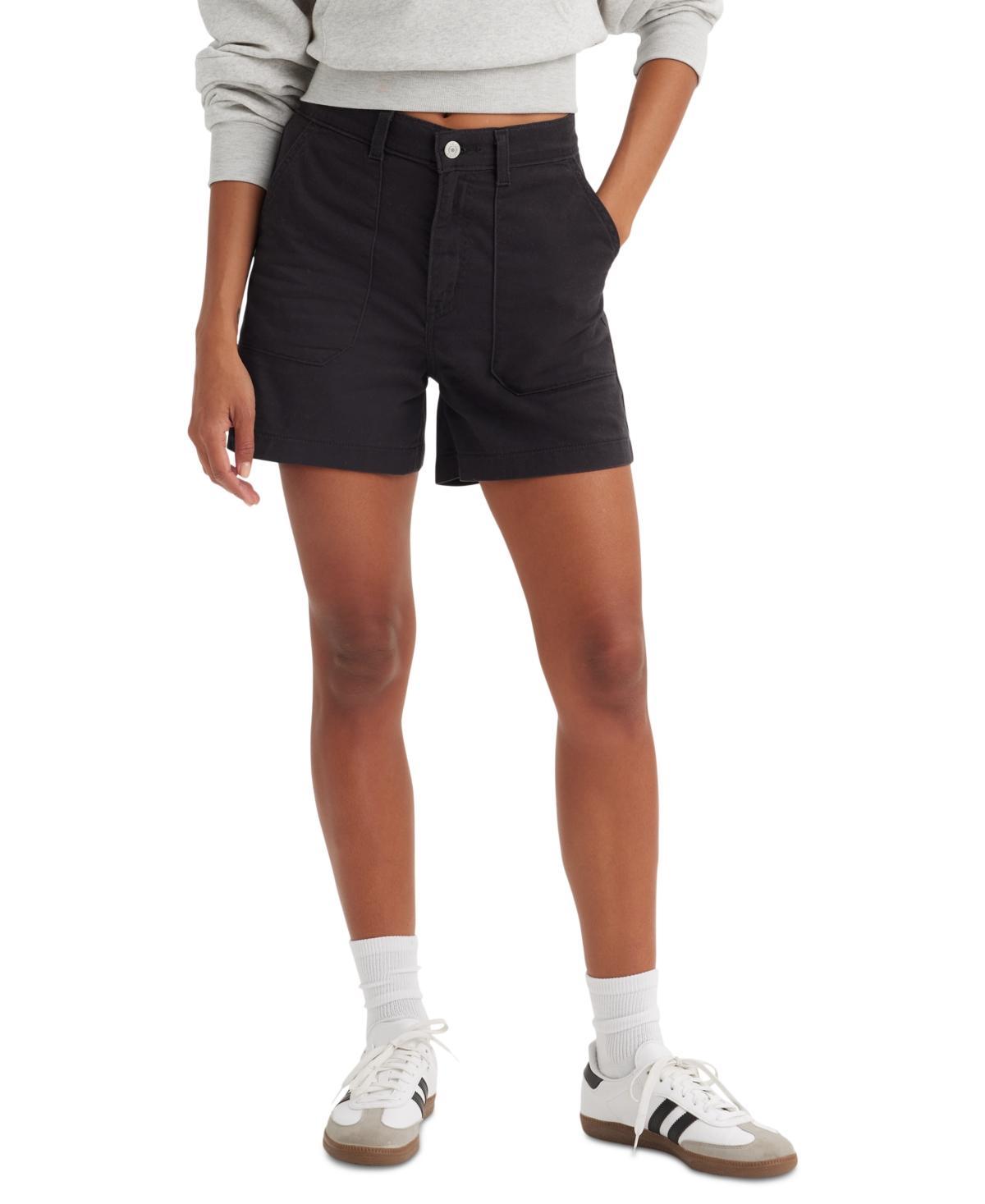 Levis Womens Mid-Rise Zip-Fly Utility Shorts Product Image