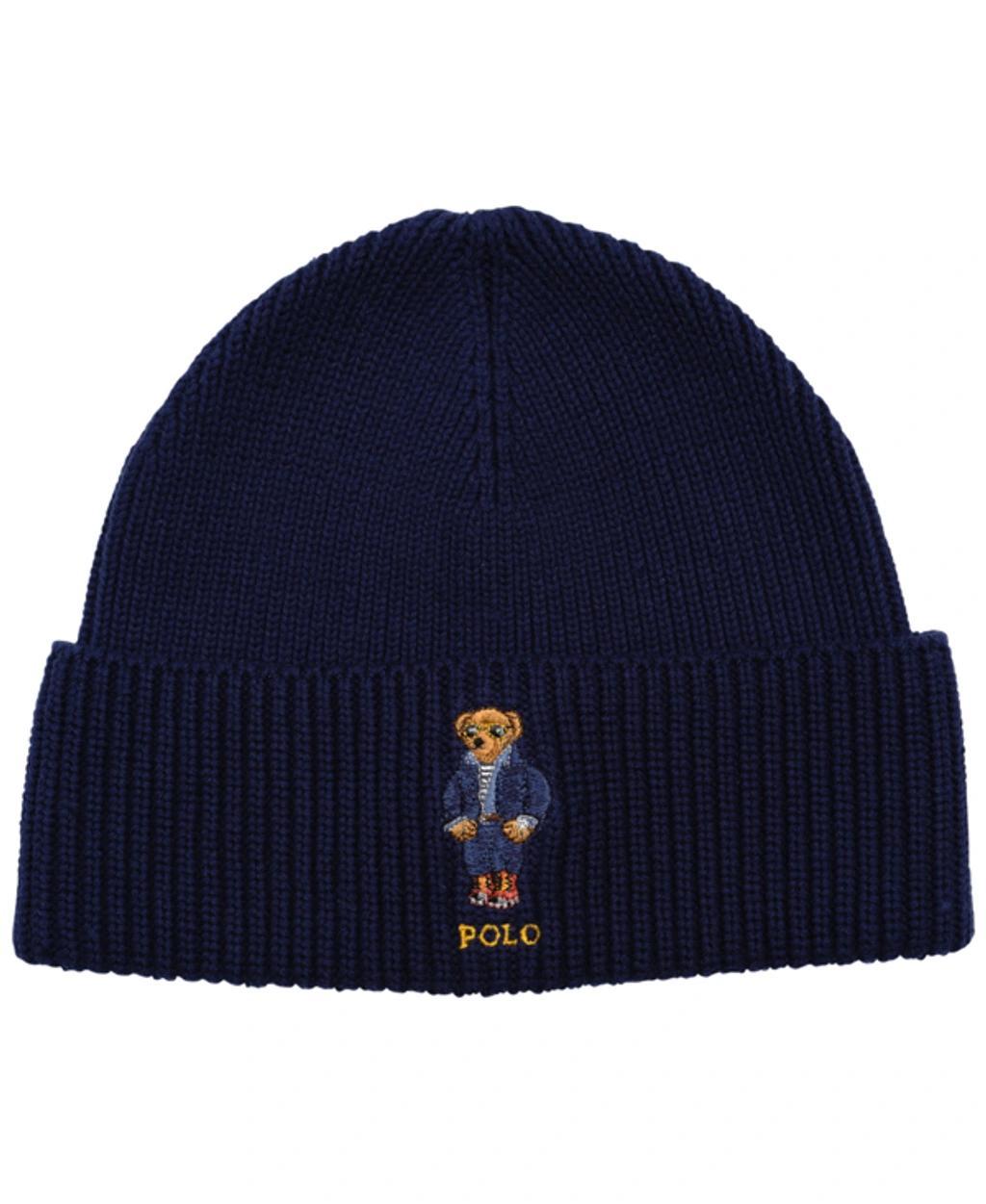 POLO RALPH LAUREN Cricket Bear Beanie In Newport Navy Product Image