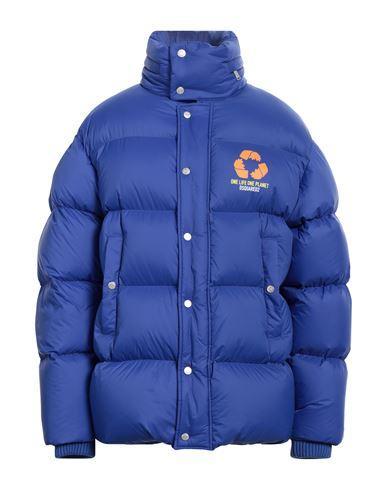 DSQUARED2 Man Down Jacket Bright Blue Size 32 Polyamide Product Image