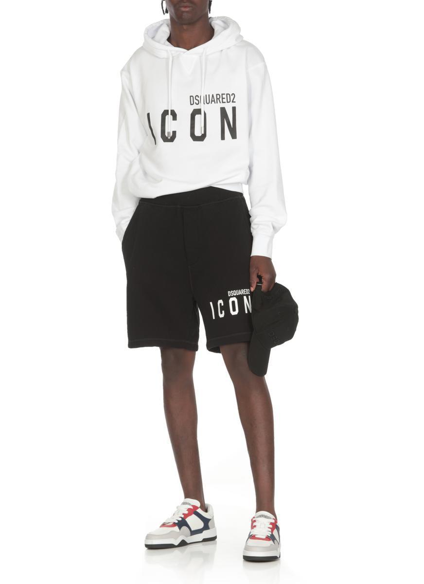 DSQUARED2 Logo Print Bermuda Shorts In Black Product Image