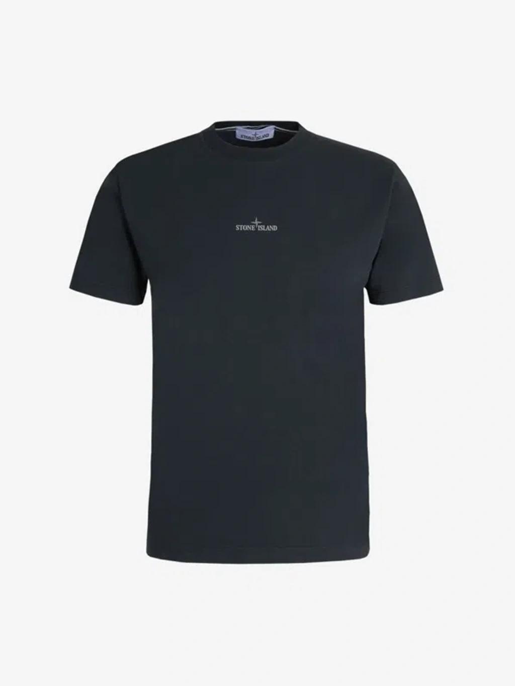 Cotton Logo T-shirt In Navy Blue Product Image