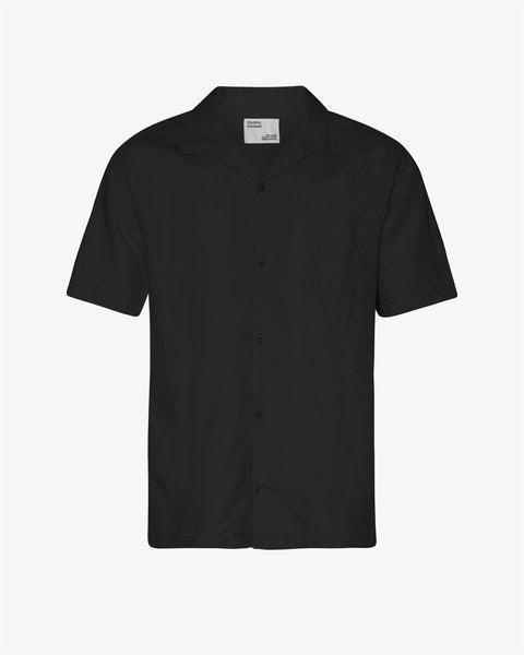 Linen Short Sleeved Shirt - Deep Black Product Image