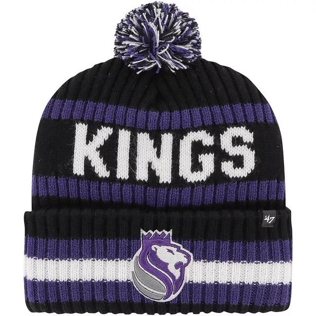 Mens 47 Black Sacramento Kings Bering Cuffed Knit Hat with Pom Product Image