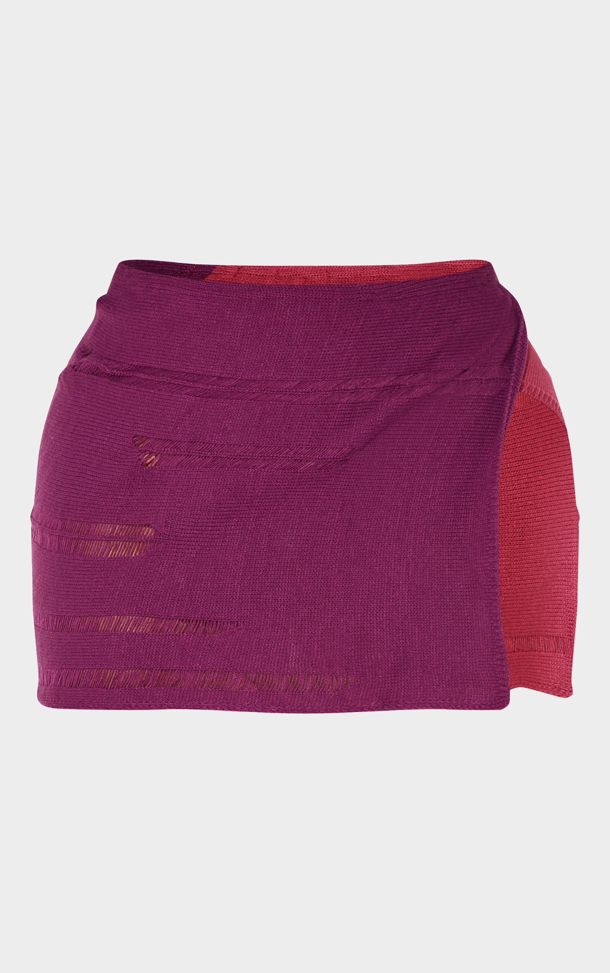 Shape Plum Contrast Knitted Skirt Product Image