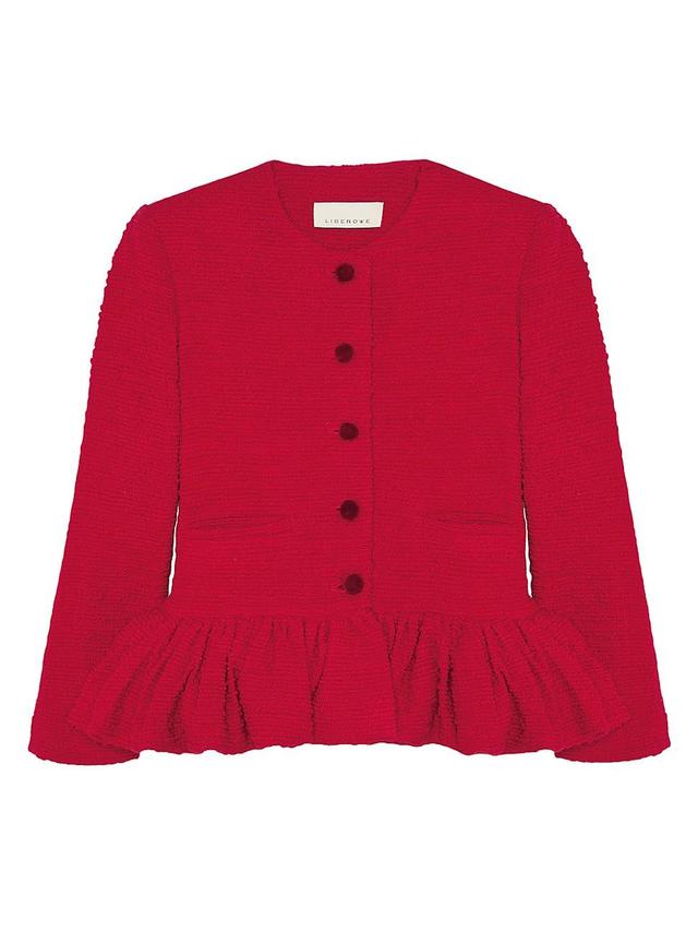 Womens Tweed Peplum Jacket Product Image