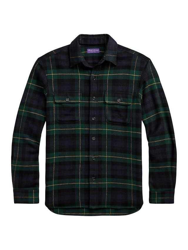 Mens Wool & Cashmere Plaid Shirt Product Image